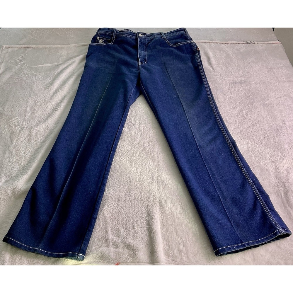 Vintage Braxton Women's Denim Creases Straight Leg Size 36 Stretch